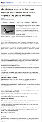 Giro de financiamento: debntures da Desktop, novo fundo do Ptria, fintech colombiana no Brasil e muito mais